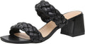 CUSHIONAIRE Women's Onyx Braided Heel Sandal - Memory (Style P6WJ)