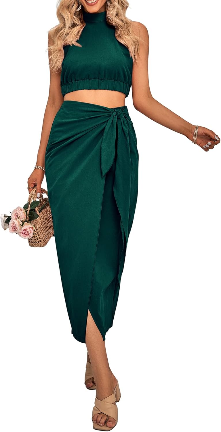 CFLONGE Women's 2 Piece Outfits for Cocktail Party and More