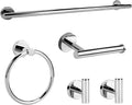 Polished Chrome Bathroom Hardware Accessories Set 5 Piece - Durable 24