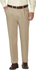 Haggar Men Work to Weekend Classic Fit Pleat Pant - Cotton Comfort