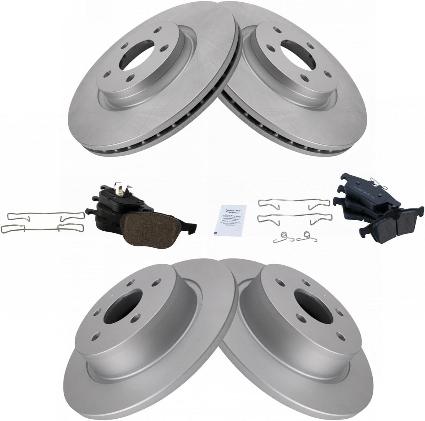 TRQ Front and Rear Brake Pad & Rotor Kit for Ford C-Max Escape