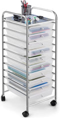 10-Drawer Rolling Storage Cart - Clear Utility Organizer for Home