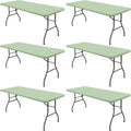 6 Pack Picnic Table Cover Elastic Fitted Tablecloths for 6 ft Table