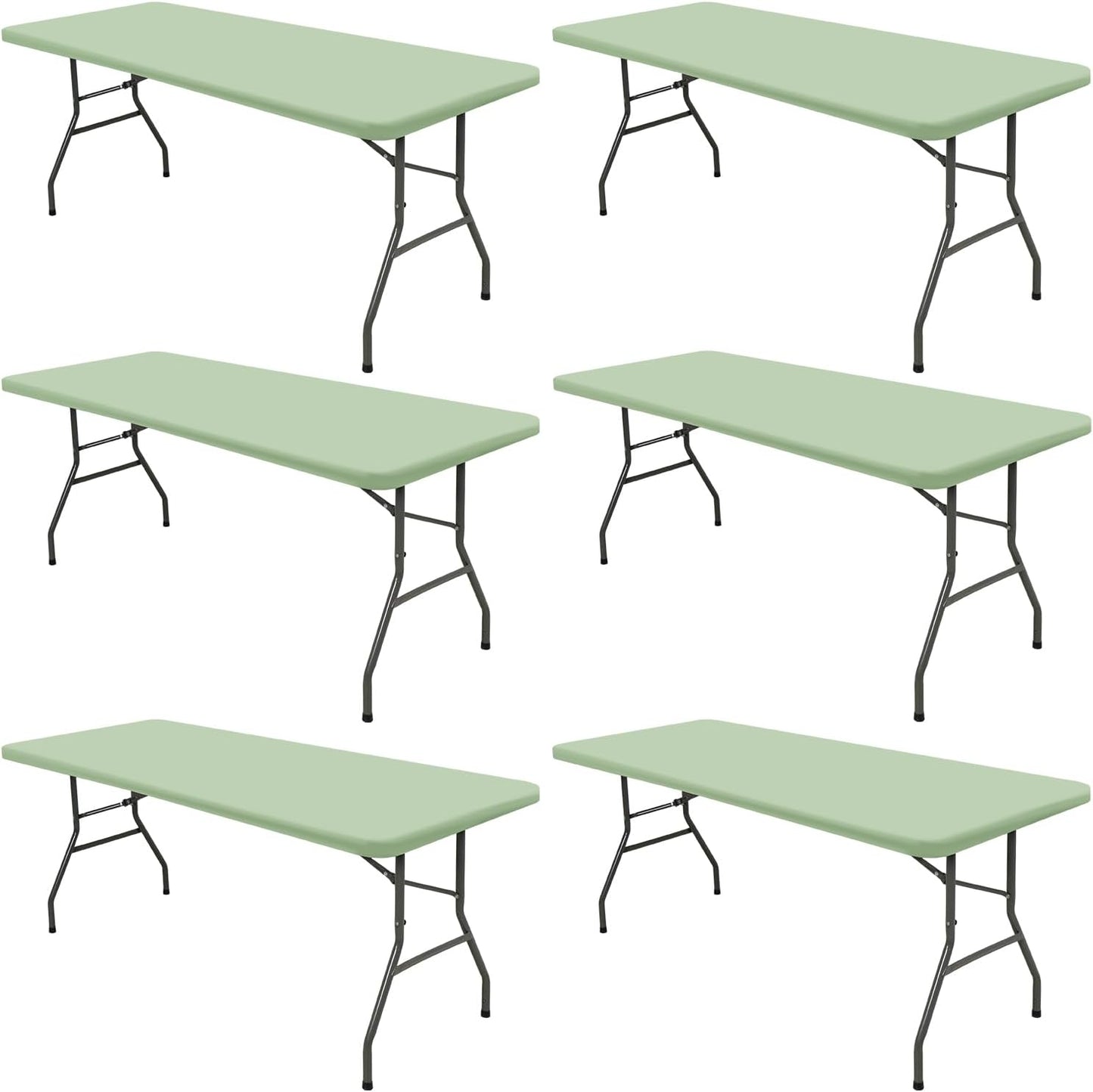 6 Pack Picnic Table Cover for 6 Foot Rectangle Tables - Sage Green