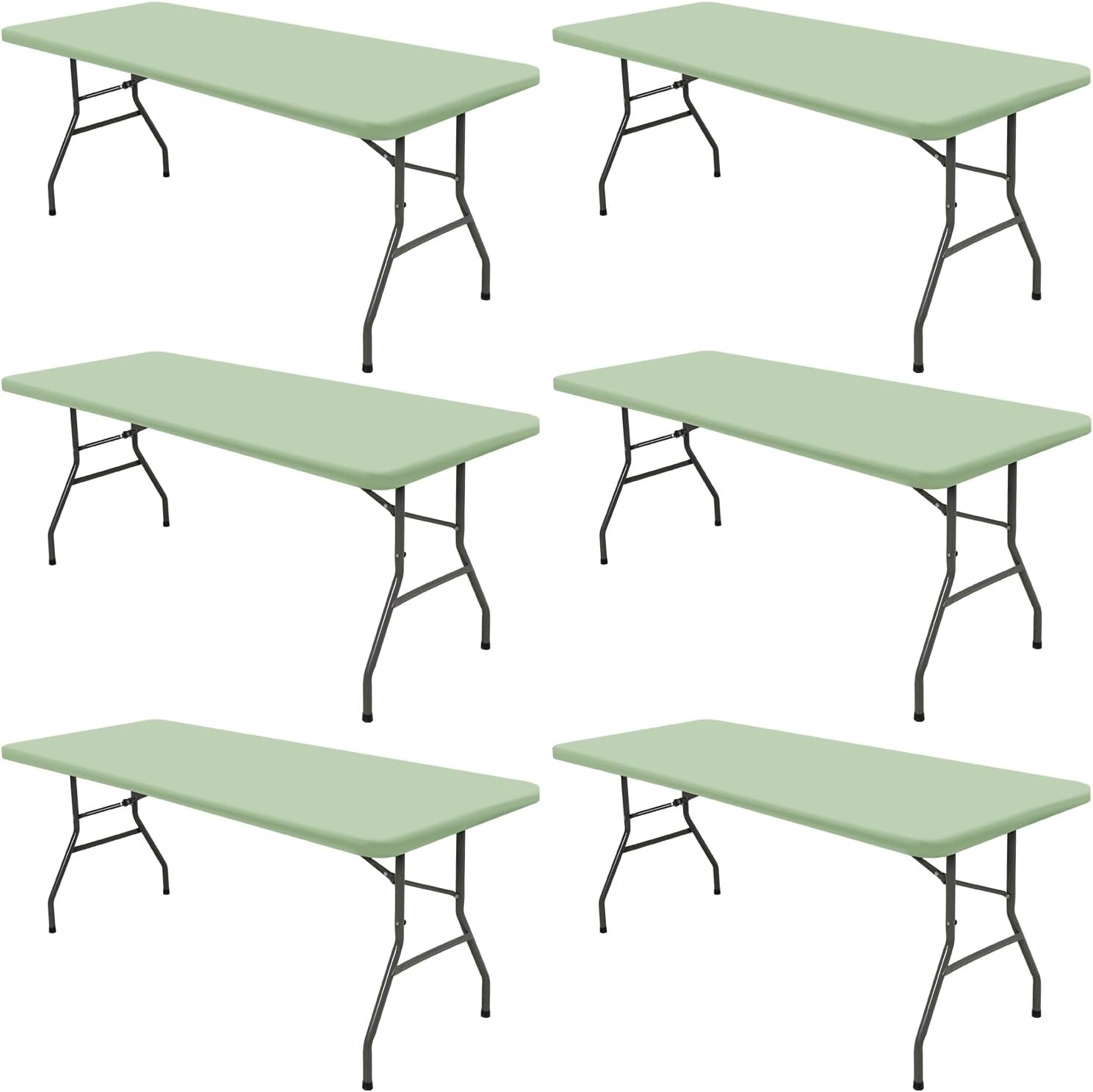 6 Pack Picnic Table Cover for 6 Foot Rectangle Tables - Sage Green