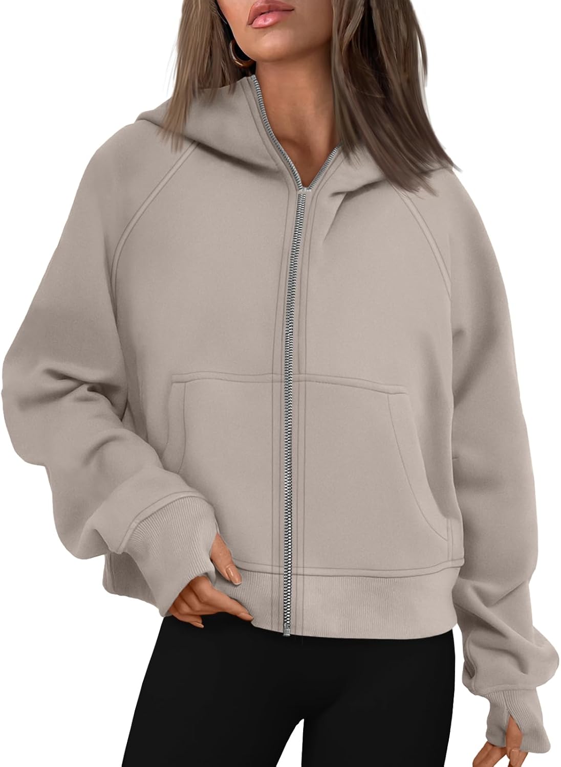 AUTOMET Womens Zip Up Hoodies Fleece Jackets for Fall Fashion