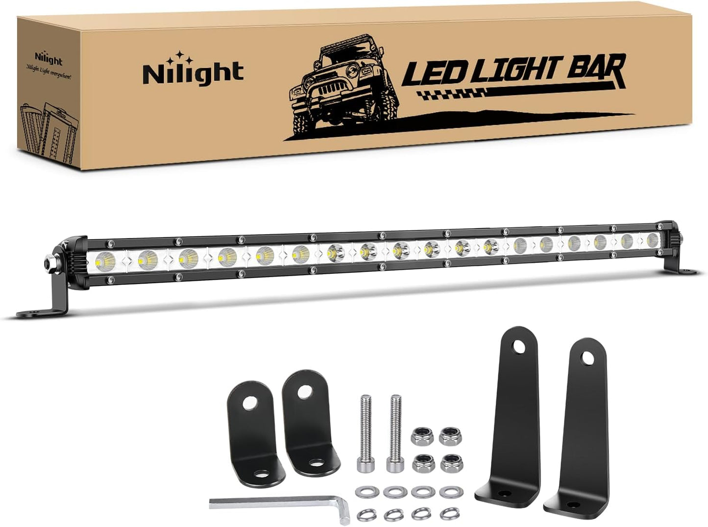 Nilight 20 Inch LED Light Bar for Offroad Trucks and SUVs