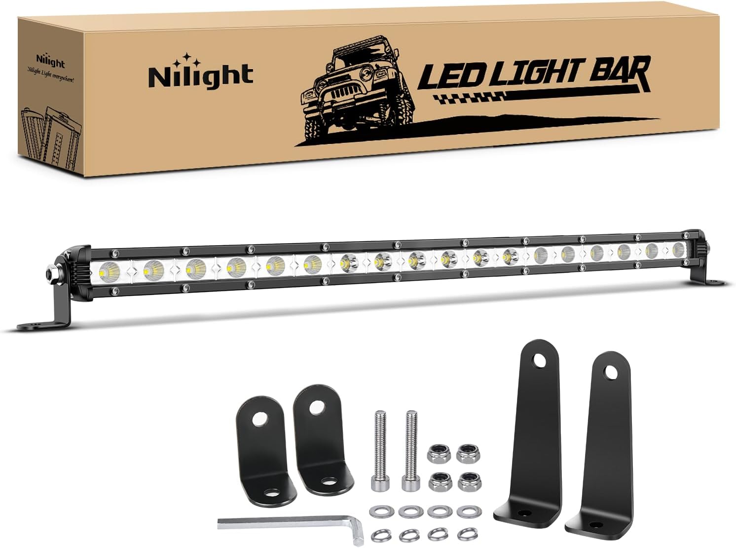 Nilight 20 Inch LED Light Bar for Offroad Trucks and SUVs