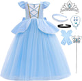 Princess Cinderella Costume for Girls Blue Cosplay Dress