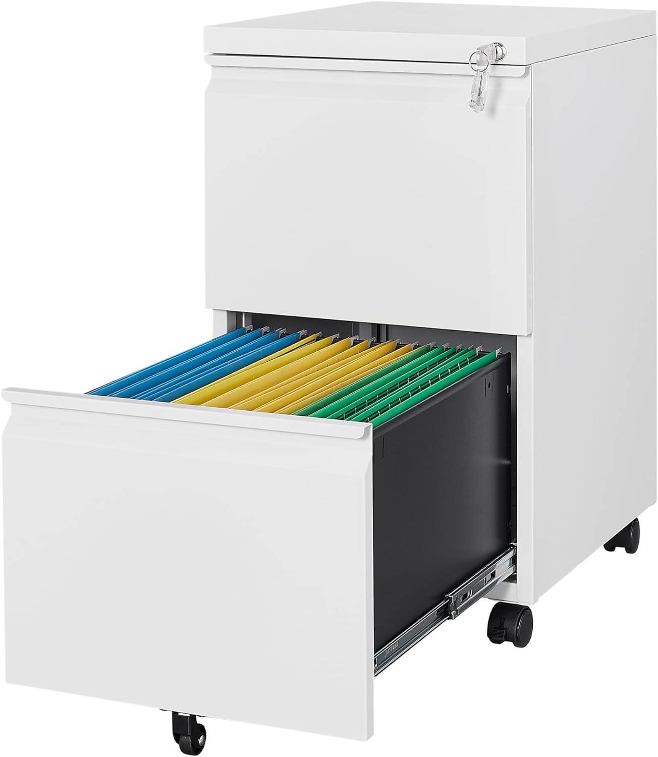 Letaya 2 Drawer Mobile File Cabinet with Lock for Home Office