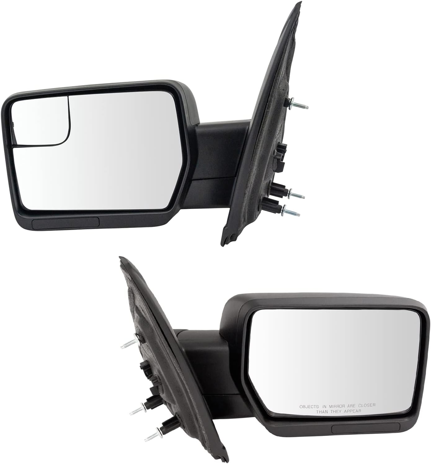 TRQ Power Mirror Set for 2011-2014 Ford F-150 - Textured Black