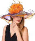 SAFERIN Women's Organza Church Hat for Weddings and Events