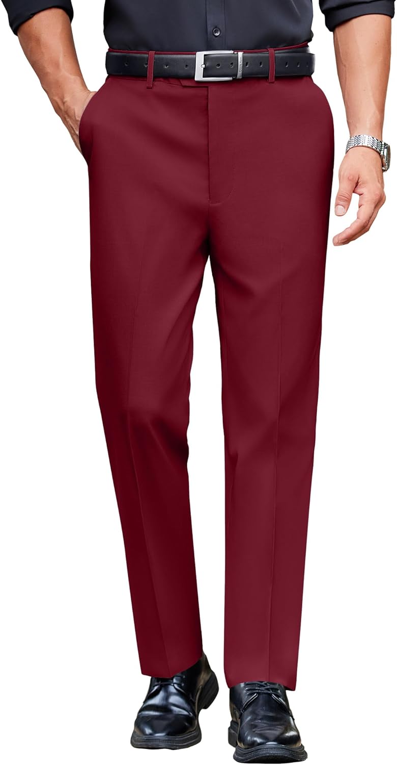 COOFANDY Mens Classic Casual Dress Pants with Expandable Waist