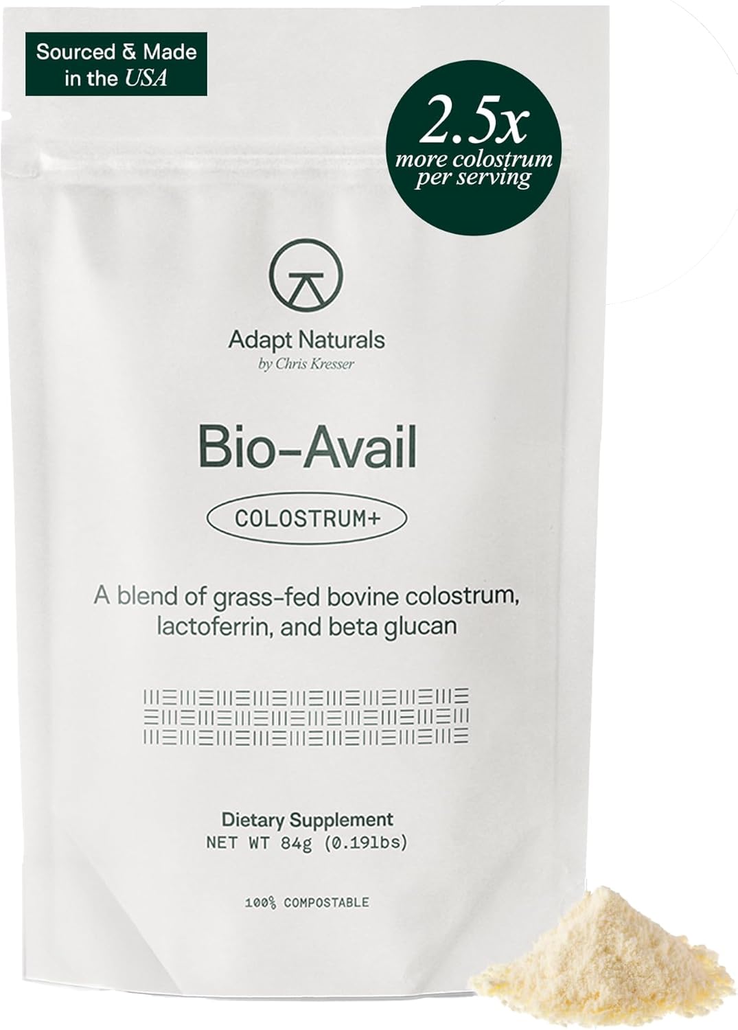 Adapt Naturals Colostrum Supplement for Immune Support & Vitality
