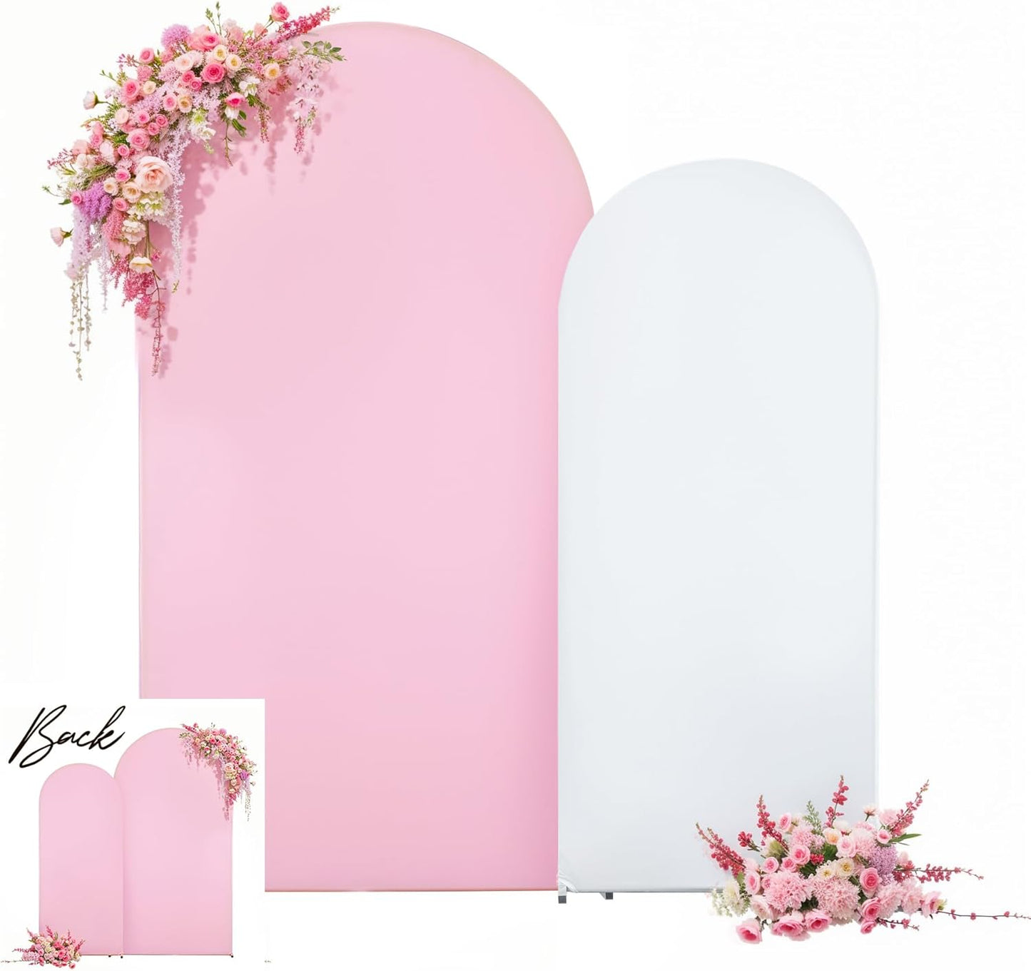 Elegant Pink and White Arch Backdrop Covers for Events