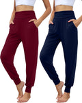 2 Pack Women's Yoga Joggers - Cozy High Waisted Lounge Pants Maternity