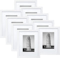 Wiscet Picture Frame Set of 9 11x14 with Mat - Classic White Display