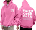 Men's Faith Over Fear Hoodie Christian Graphic Sweatshirt