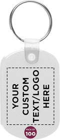 DISCOUNT PROMOS Tag Soft Plastic Keychains 100 Pack - Customizable Key