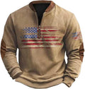 Overview Vintage USA Flag Sweatshirt - Patriotic Style!