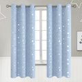 Kids Curtains 72 in Length Spa Blue Blackout Curtains - Star and Moon
