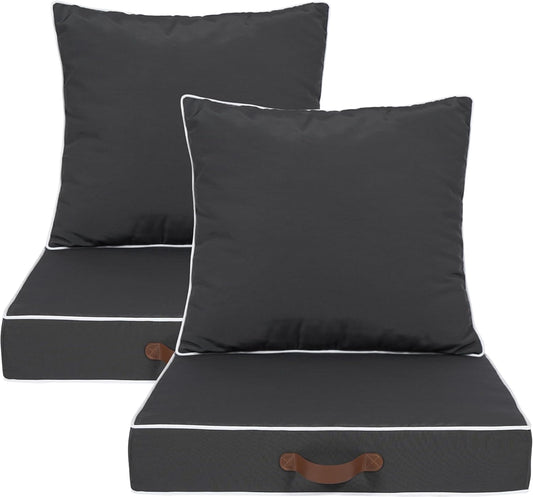 Outdoor Deep Seat Cushion Set of 2 for Patio Furniture Use
