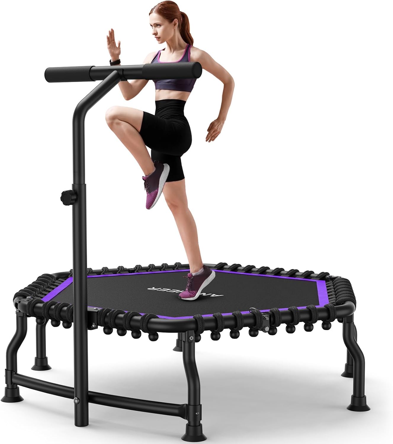 50in Rebounder Trampoline for Adults - Foldable Mini Trampoline
