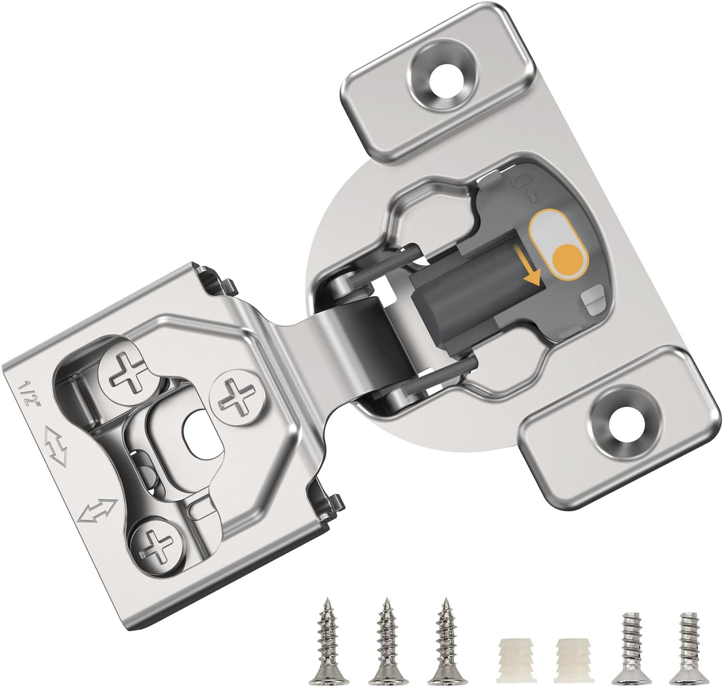 Furniware 50 Pieces 1/2in Small Overlay Concealed Hinges