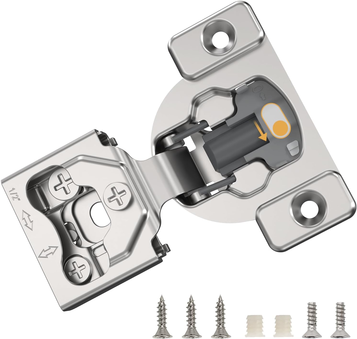 Furniware 50 Pieces 1/2in Small Overlay Concealed Hinges