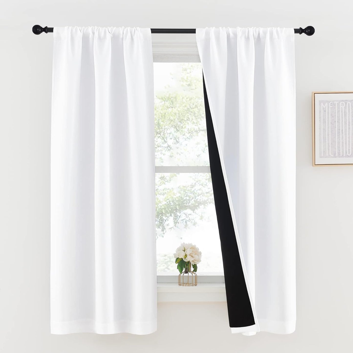 NICETOWN 100% Blackout Lined Curtains for Bedroom and Kitchen