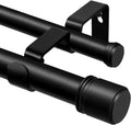 Double Curtain Rod 140 to 195 in Telescoping Heavy Duty - Dual Layer