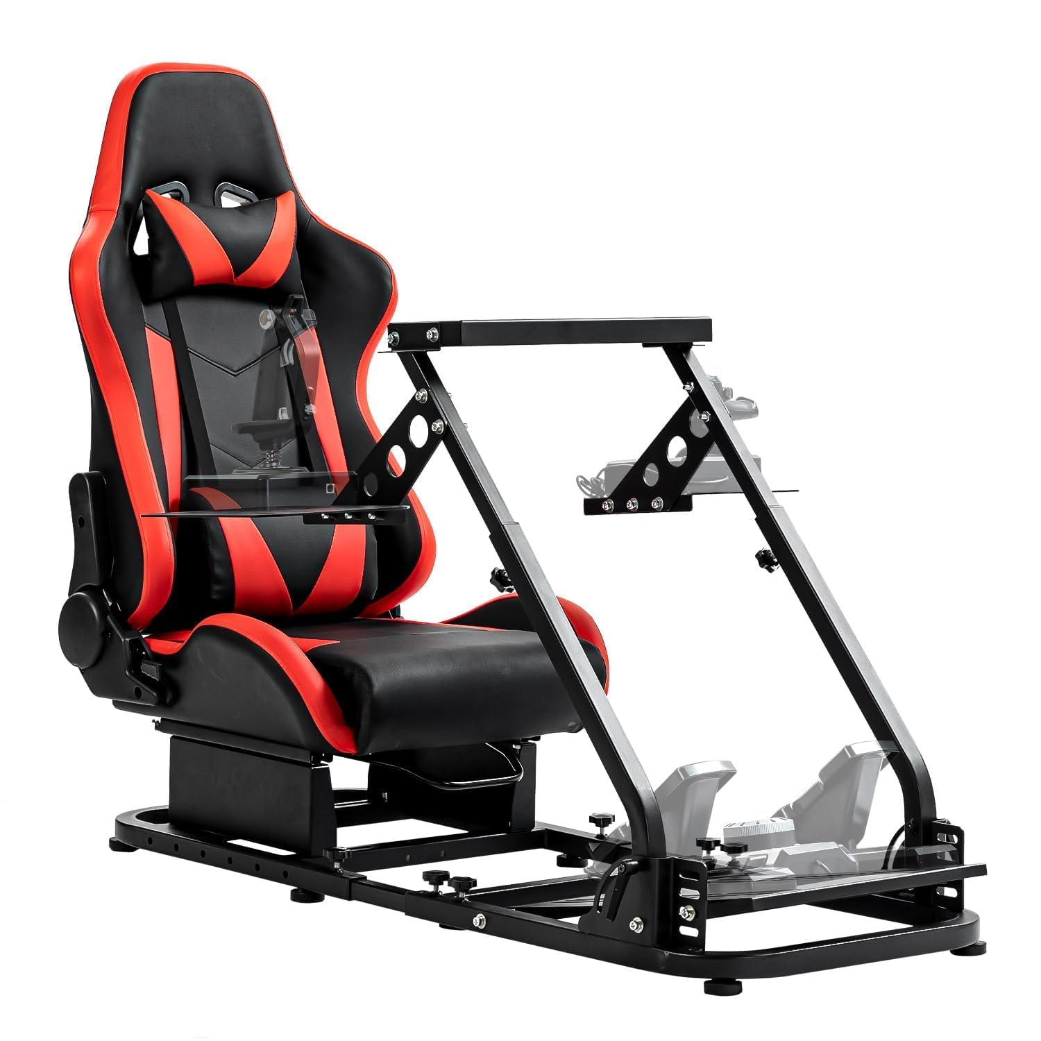 Marada Flight Sim Cockpit with Adjustable Racing Wheel Stand