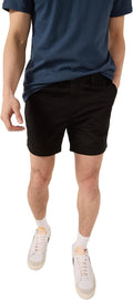 Chino Shorts Men 5.5 in - Comfortable Stretch Khaki Shorts Flat