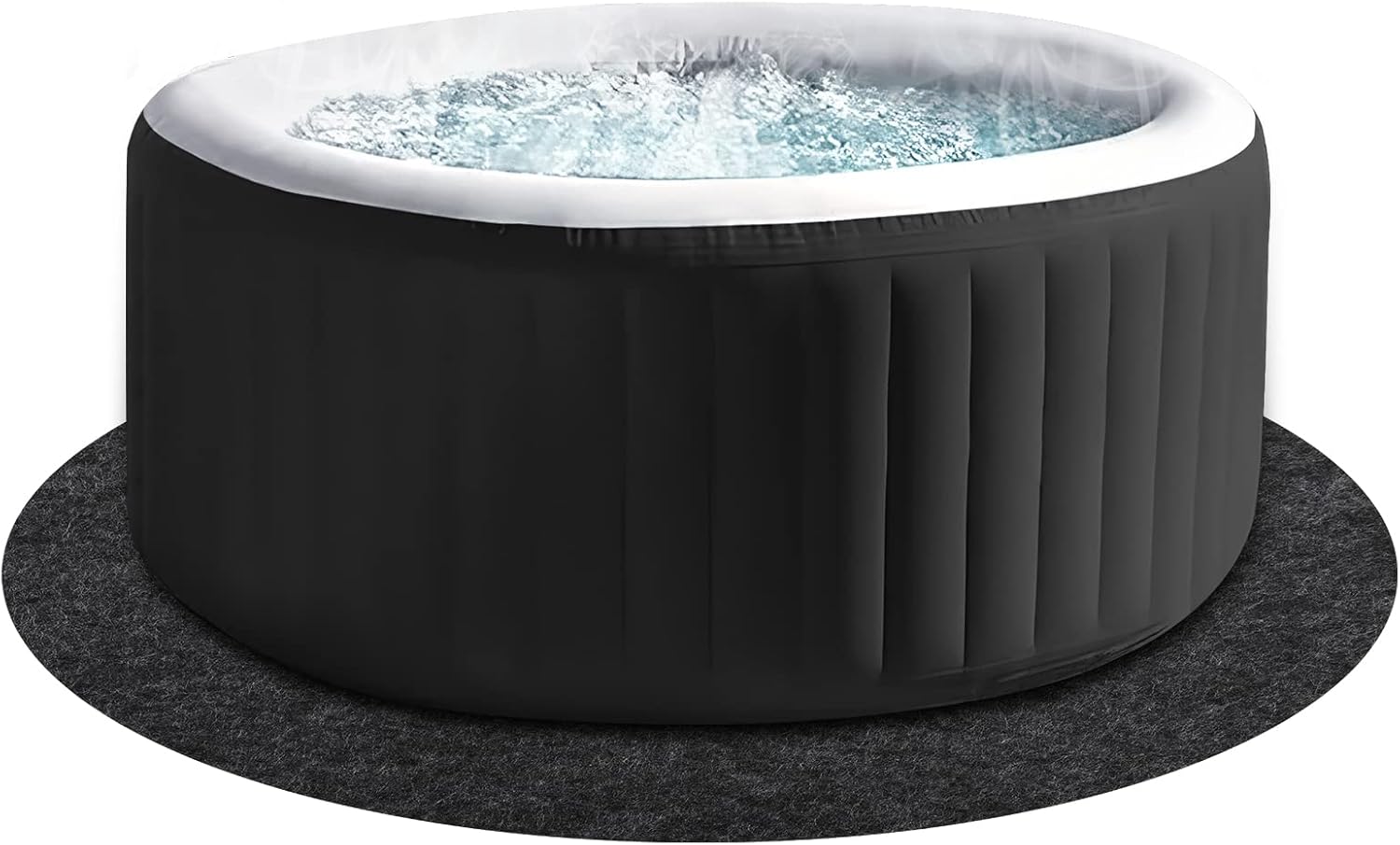 86 Inch Round Bath Mat for Hot Tubs and Pools - Slip-Proof Design