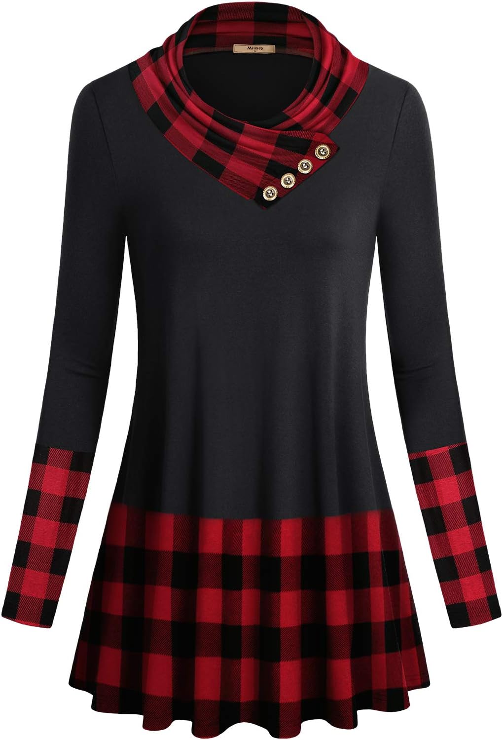 Miusey Cowl Neck Tunic Top: Cozy & Stylish