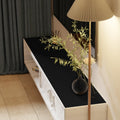 Leather Dresser Cover 14x90 in (Black+Gray) - 1.8mm Thick Top