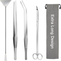 Aquarium Aquascape Tools Kit 15in 4 in 1 - Stainless Steel Aquascaping
