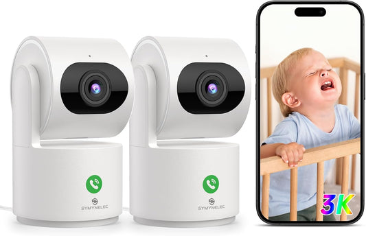 SYMYNELEC Baby Monitor with Cry Alerts: 2K HD Smart Camera