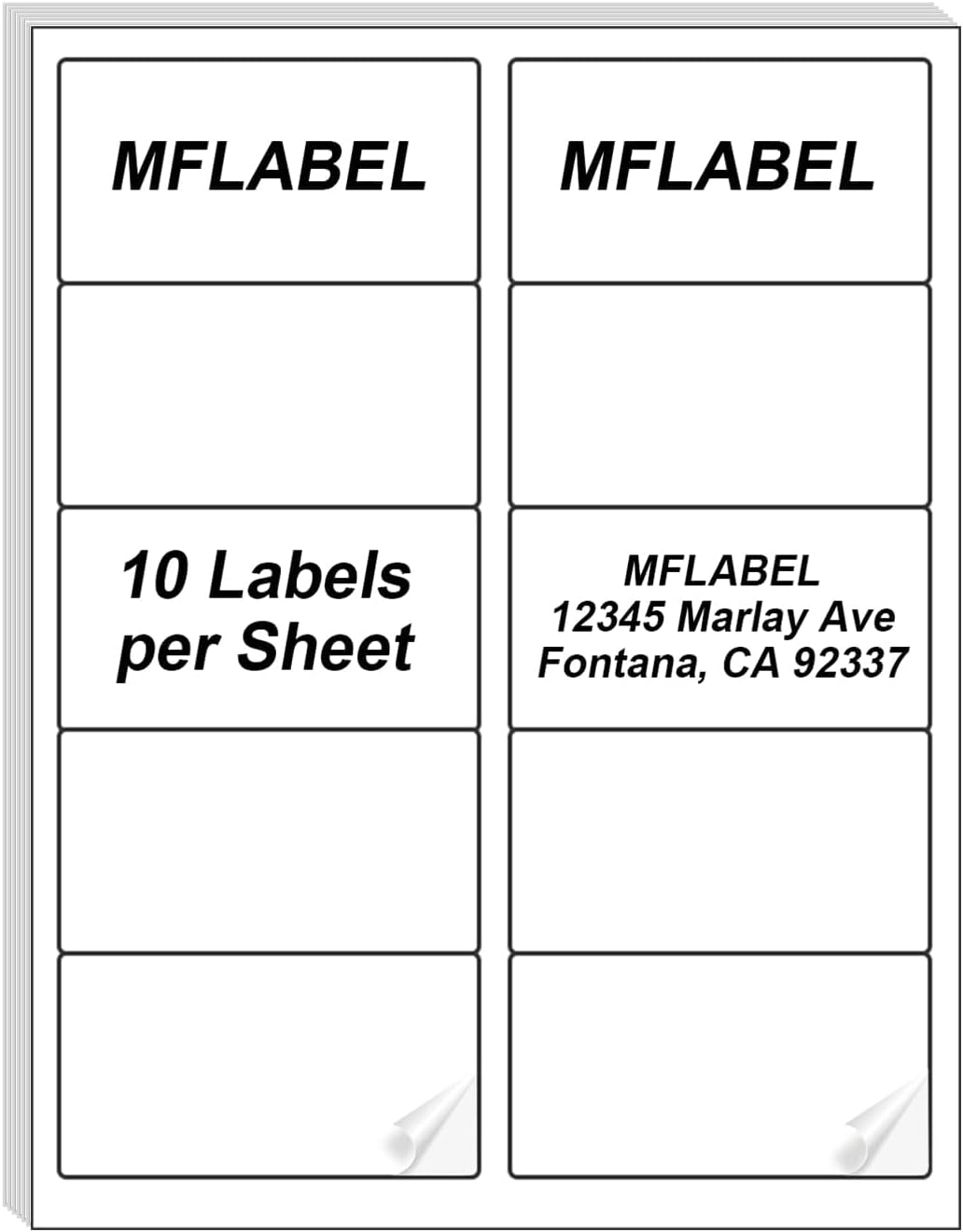 MFLABEL 2x4 Shipping Address Labels - Premium Quality Stickers