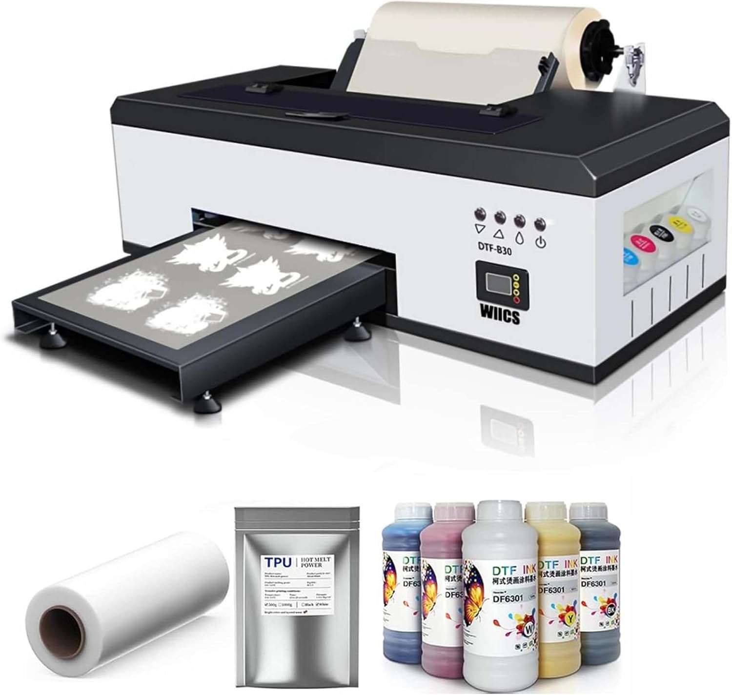 A3 DTF Printer: Direct-to-Film Transfer, White Ink Mixing, Semi-Automatic Cleaning - Furvveerr