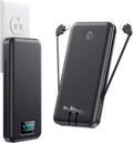 Portable Charger with Built-in Cables & AC Wall Plug - 13800mAh Power