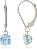 925 Sterling Silver Aquamarine Dangle Earrings for Women