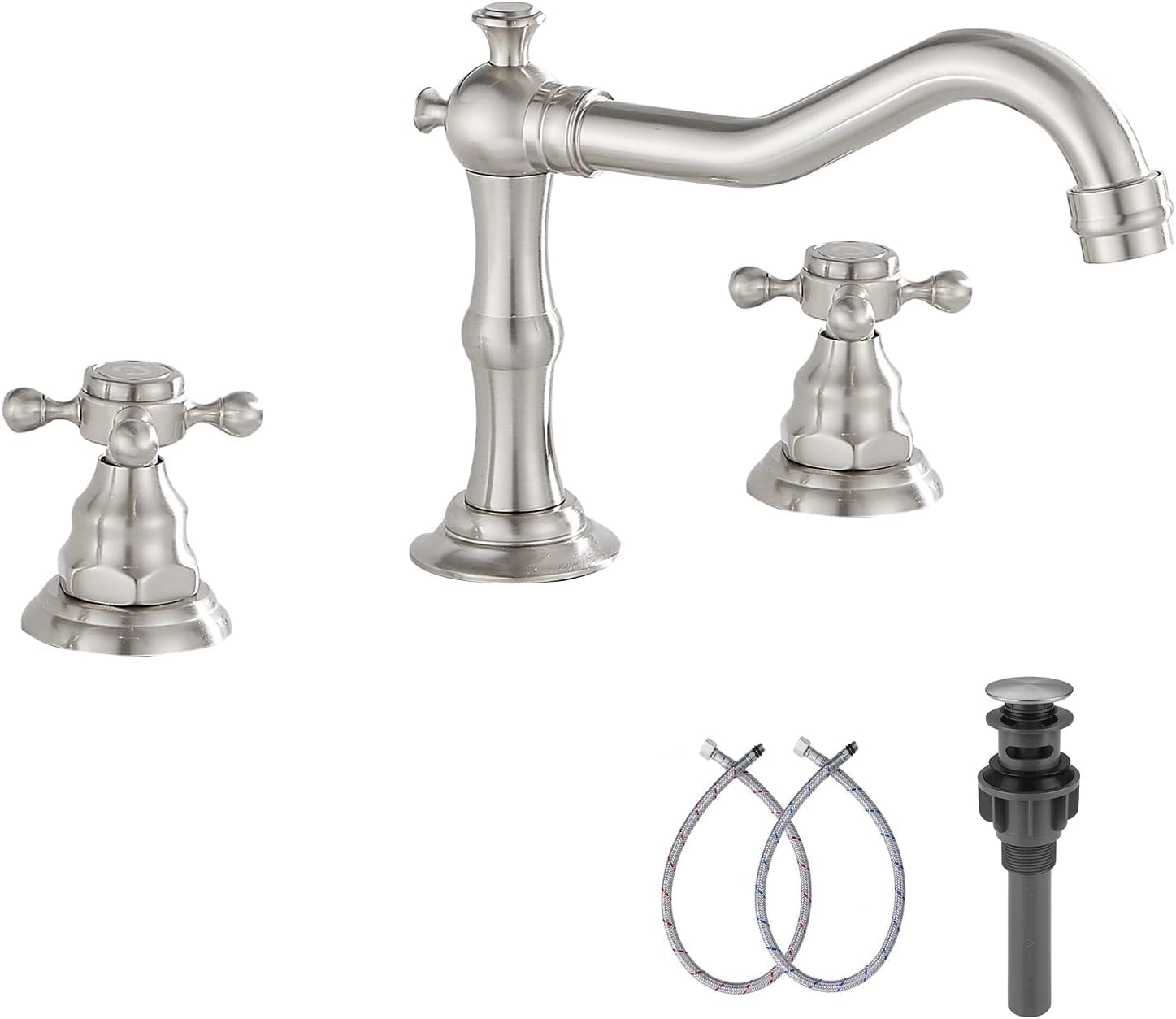 GGStudy Two Handles Three Holes Faucet for Bathroom Sink