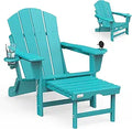 Adirondack Folding Chair with Retractable Ottoman - Weather Resistant