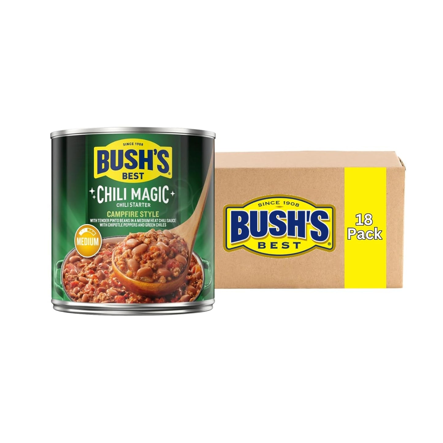 Bush's Best Chili Starter Campfire Style 15.5 Oz Pack of 18