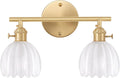 Bathroom Light Fixtures 2-Light Brass Vanity Wall Light - Soft White