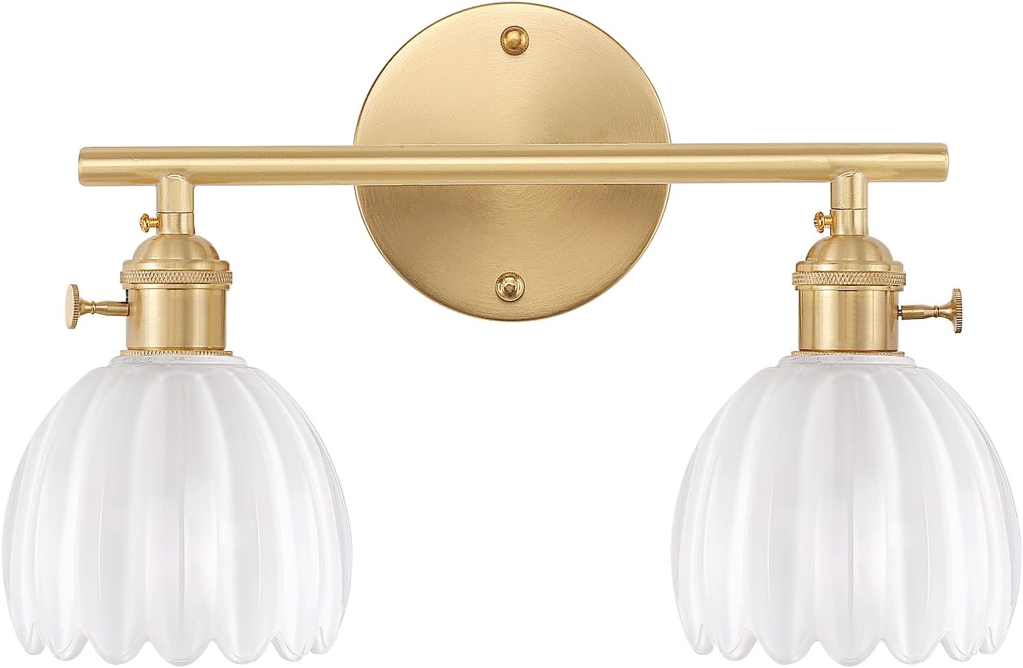 Bathroom Light Fixtures with White Tulip Glass Shade for Elegance