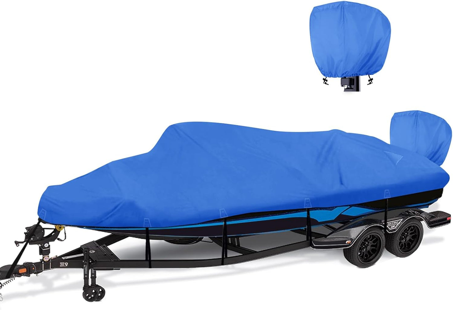1200D Waterproof Boat Cover for 16ft to 18.5ft Boats - Heavy Duty