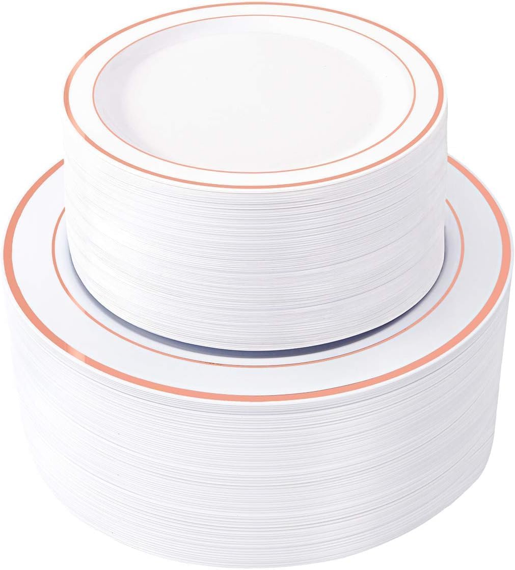 Rose Gold Plates Disposable Set for Elegant Celebrations