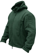 Men's Military Tactical Fleece Hooded Jacket - Left Zip, Warm Fit